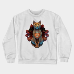 floral cat 1 Crewneck Sweatshirt